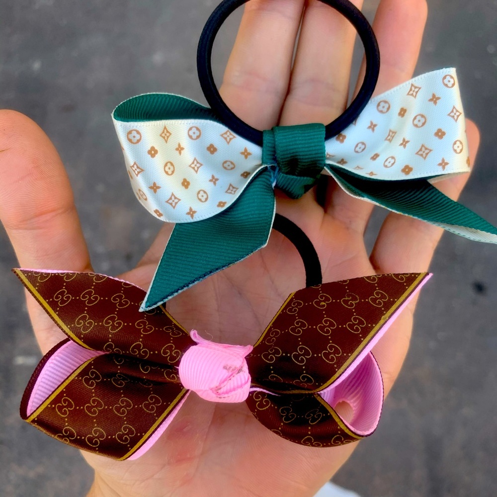 Gucci and Louis Vuitton hairbows